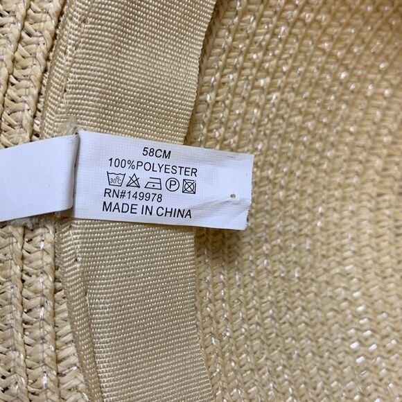 Arianna By Howard’s Tan Straw Sunhat With Woven Ribbon and Back Bow Size 58cm - Picture 8 of 13